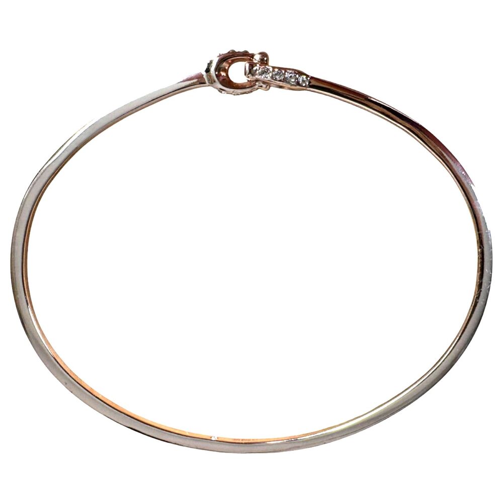 Coach Signature C Rhinestone Rose Gold Bangle Bracelet